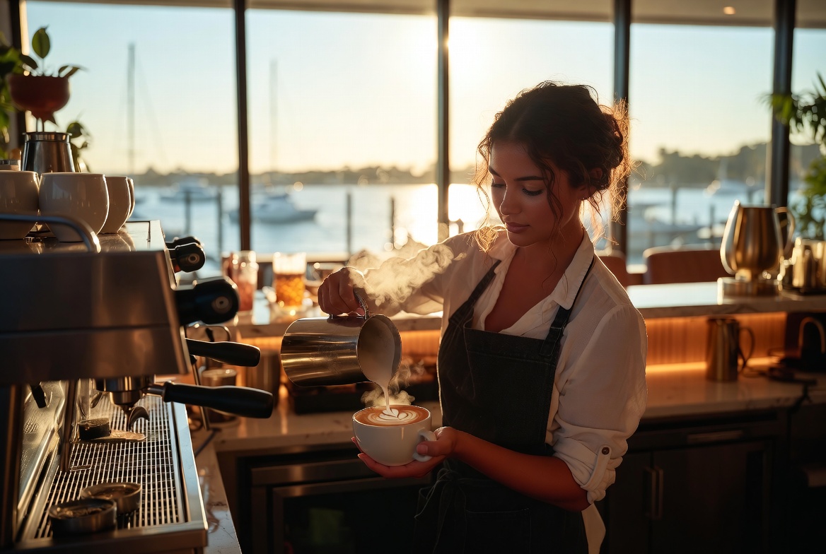 Barista Jobs Near Me — Fort Myers waterfront golden hour